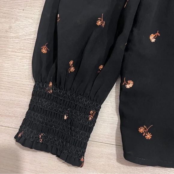 Madewell Women’s Smocked Mockneck Top Blouse Shirt XXS - Picture 4 of 10